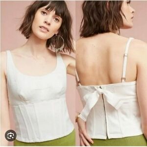 Anthropologie White Corset-Style Camisole